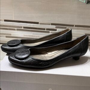 Furla Italy black vintage kitten heels shoes size 38,5